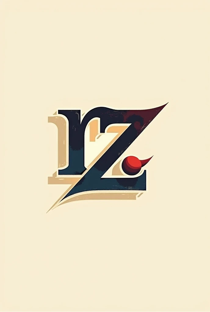 a distinct, vintage and classic styled logo that can be utilized on clothing and jackets, specifically positioned on the front center. The design should be unique and eye-catching, yet suitable for a timeless, vintage aesthetic. Key Design Elements: - The logo should incorporate geometric shapes, abstract symbols, and a text-based design that includes the letters "RZ". - The design should be modern and minimalist in terms of simplicity, yet still bold and vibrant to stand out. -the logo should have a color theory which represents luxury with R and Z letter being incorporated in a shape