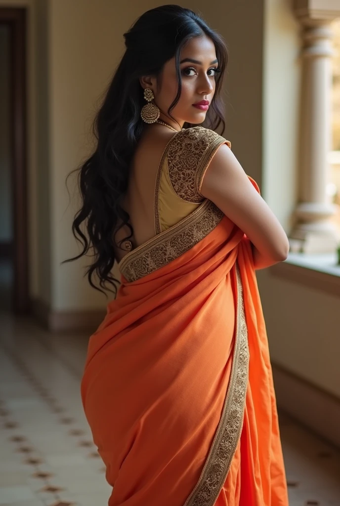 A indian girl wearing a saare with huge tits and big booty, now remove her saare



