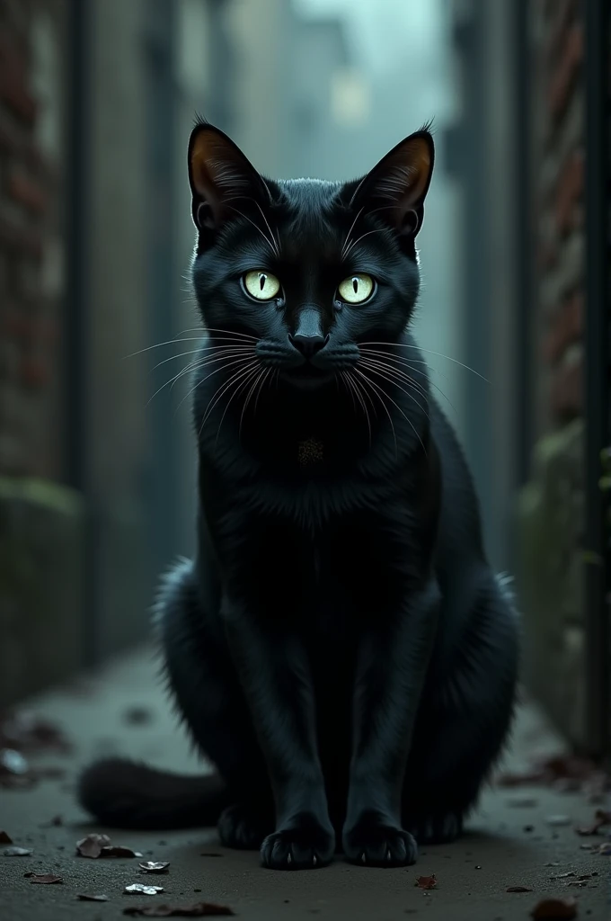 A blind black cat 