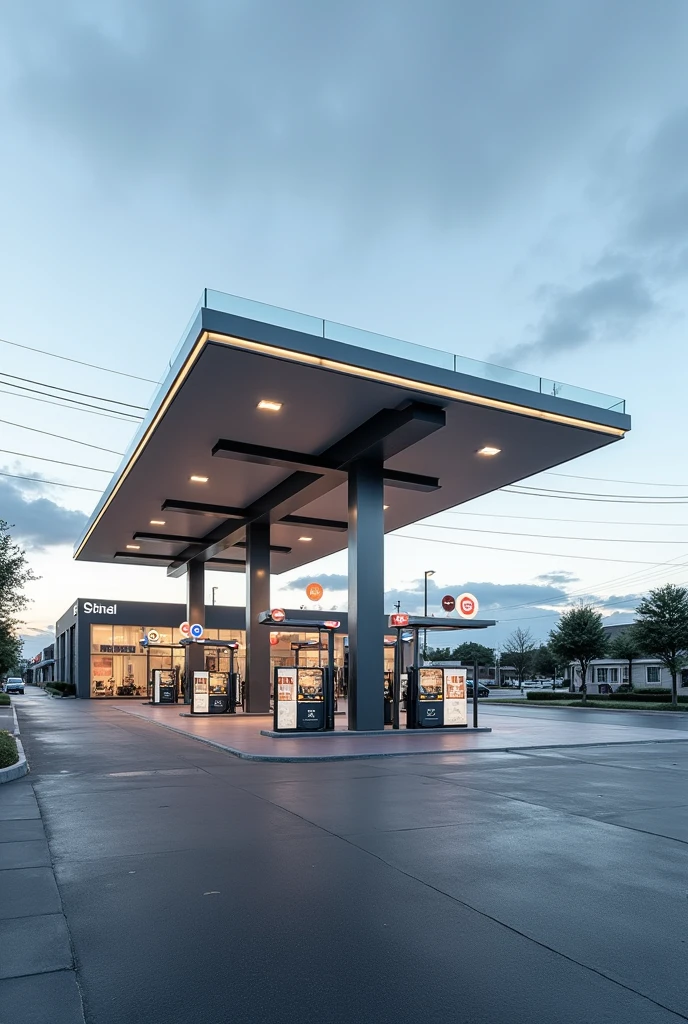 pre-engineered steel moderm gas station