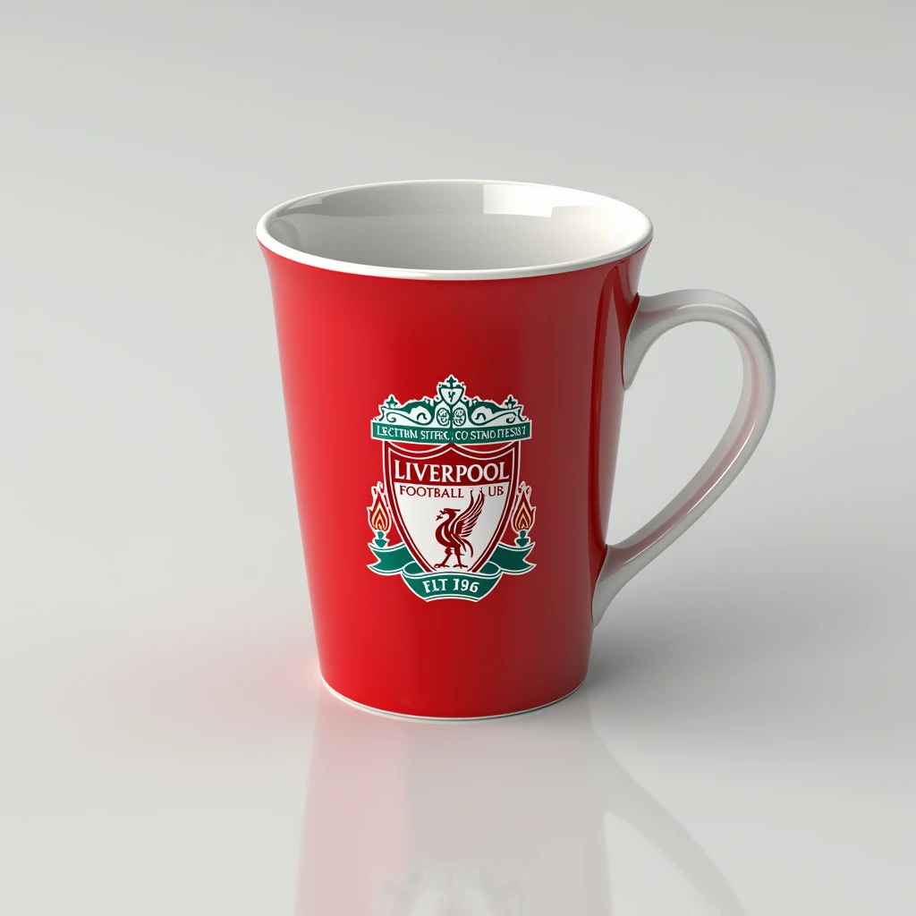 Coffee cup with Liverpool FC logo