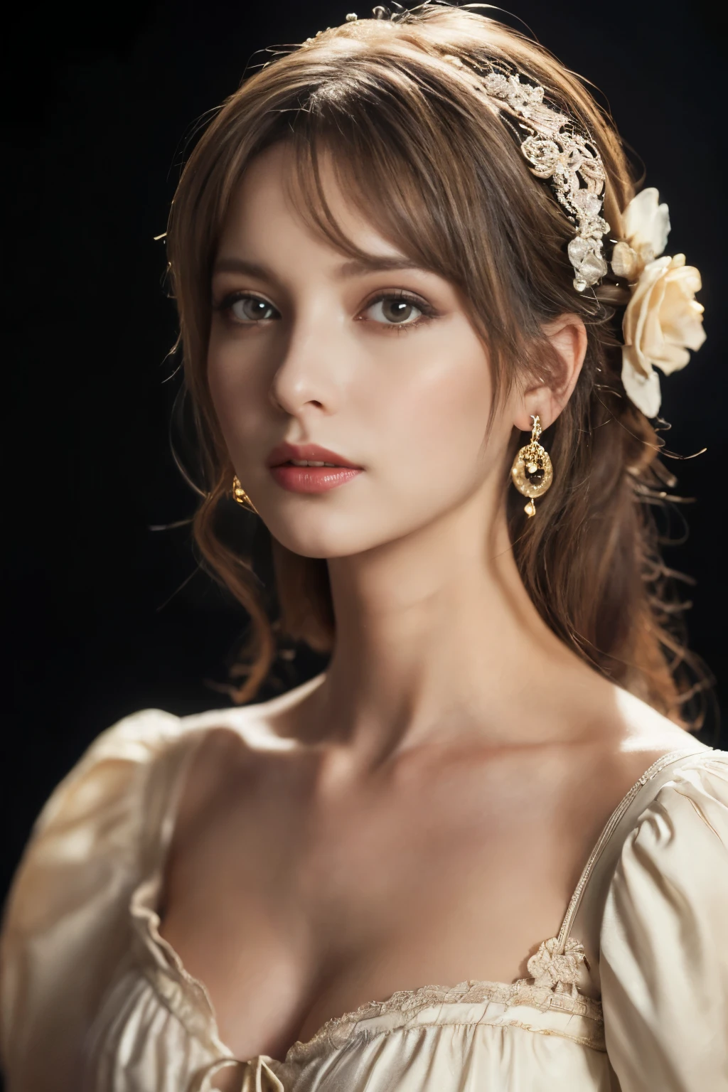 
((masterpiece:1.4, Highest quality)), (Realistic photos:1.4), 
((1 person)), (Otherworldly beauty), (dream-like),
(超High resolution:1.2), Very delicate and beautiful, wonderful, Very detailed CG Unity 8k wall paper, Very detailed, High resolution, 
Soft Light, Beautiful detailed, Very detailed eyes and face, Beautiful and detailed nose, Beautiful and detailed, 
(Dressed in late 19th century French costume:1.3), (Portrait of a Parisian woman:1.3), (Simple interior background), 
Cinema Lighting, Perfect Anatomy, Slender body, (Dark blond hair), (Parted bangs), (bright eye color),
Cowboy Shot
