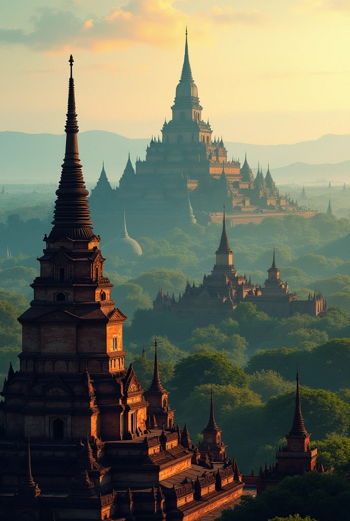 Myanmar bagan, hard brush art