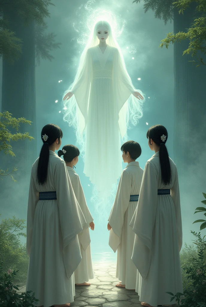 Three asai student, 3 Woman 1 Man have made ceremony was completed and the woman ghost rested in peace.