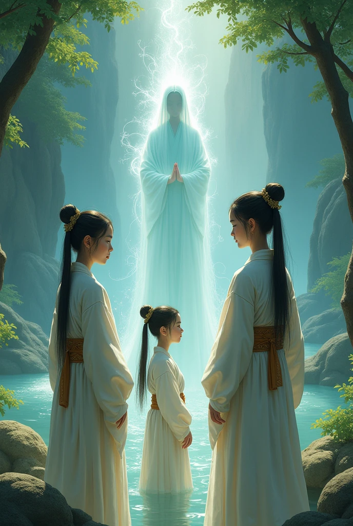Three asai teen student, 3 Woman 1 Man have made ceremony was completed and the woman ghost rested in peace.