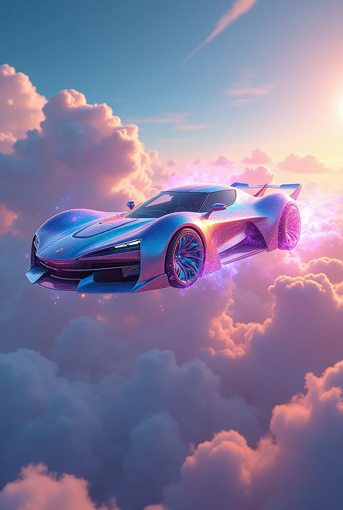 COLORFUL CAR FLYING IN THE SKY
