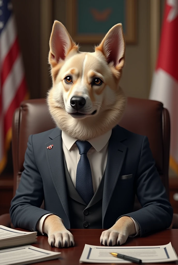 A realistic political dog 