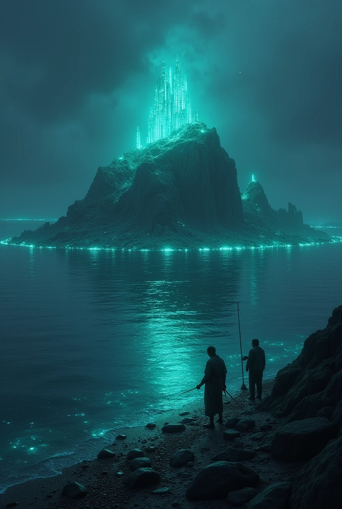 Fishermen swore it wasn’t there the day before. The island's shores glistened with strange, luminescent stones, casting an eerie glow over the dark waters.