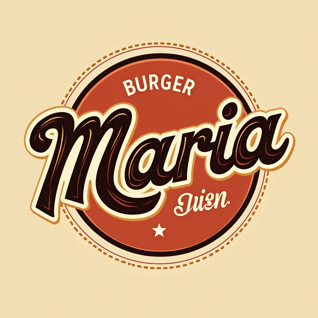 a logo for a burger joint, name maria