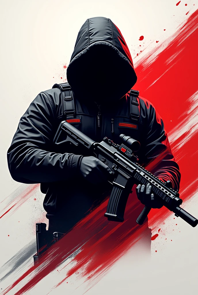 Design a logo for a "tryhard" gamer that embodies intensity and dedication in competitive gaming. The logo should feature sharp, dynamic shapes, with bold lines and a sleek, modern aesthetic. Incorporate elements such as a stylized game controller, crosshairs, or a weapon silhouette to reflect the gaming focus, particularly for FPS genres. The typography for "Tryhard" should be aggressive yet minimalist, with a powerful font that stands out. Use a limited, bold color palette like black, red, and white to enhance the competitive, high-energy feel of the logo.