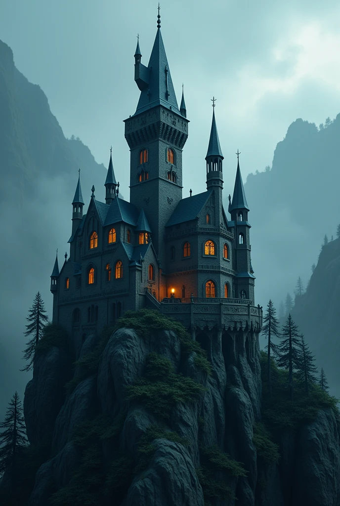 make a papercraft of a vampire castle measuring 30 cm x 28 cm
