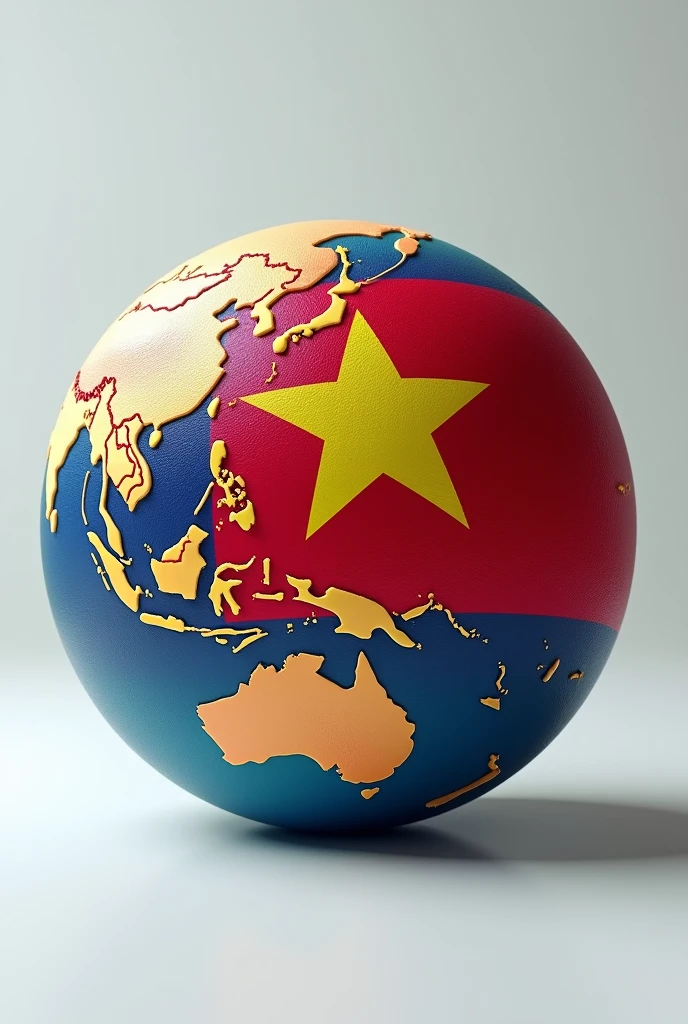 Earth printed with Vietnamese flag