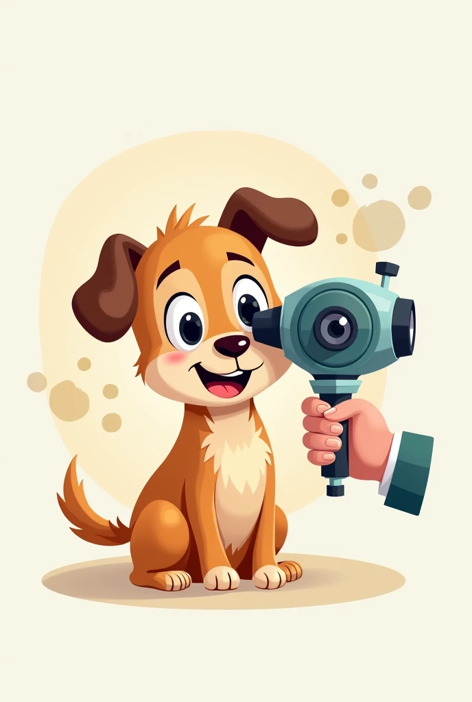 Fun logo, Dog wants to have an eye exam,I have a slit lamp in my hand,smile