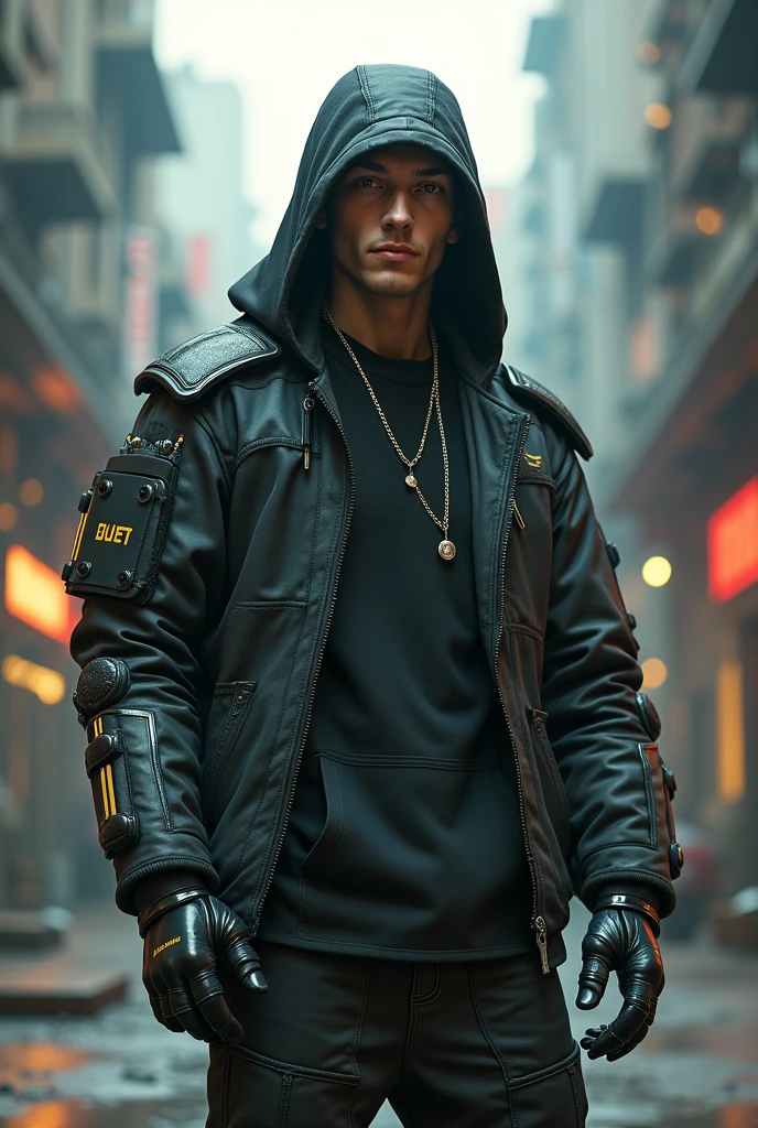 Eminem looks like a robot by attaching a robot body to Eminem's body