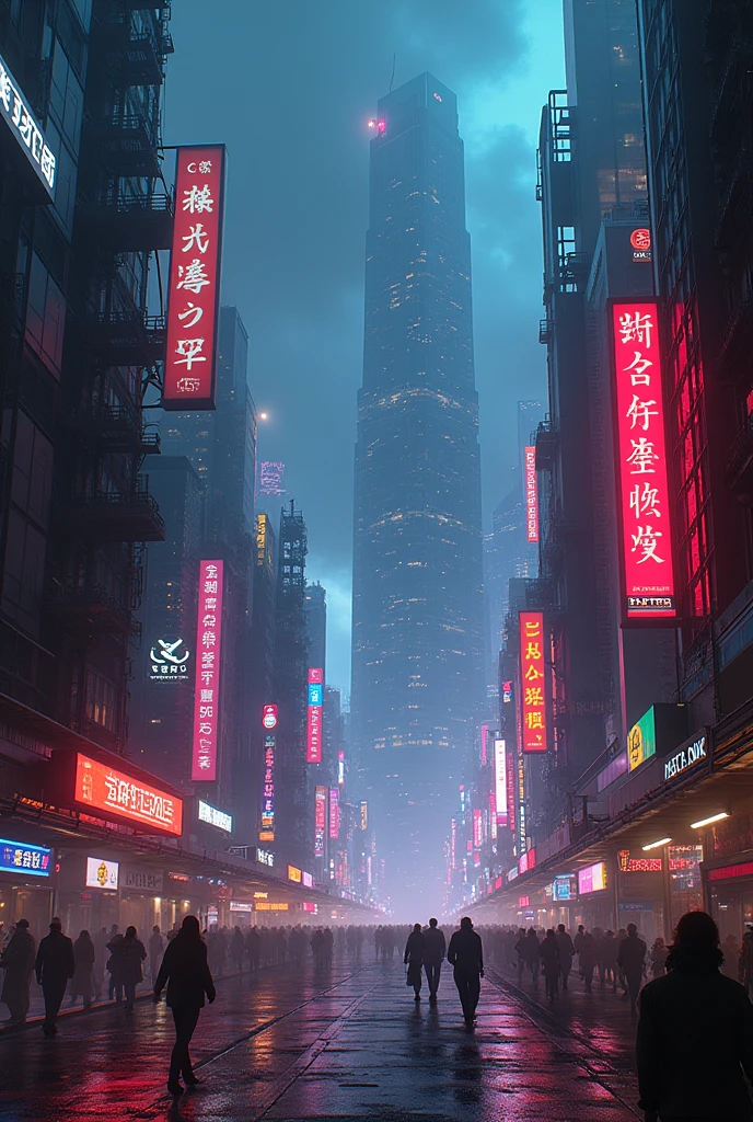 Best Quality, Masterpiece, High Resolution, cyperpunk city with vibrabt city lights and dark shadows