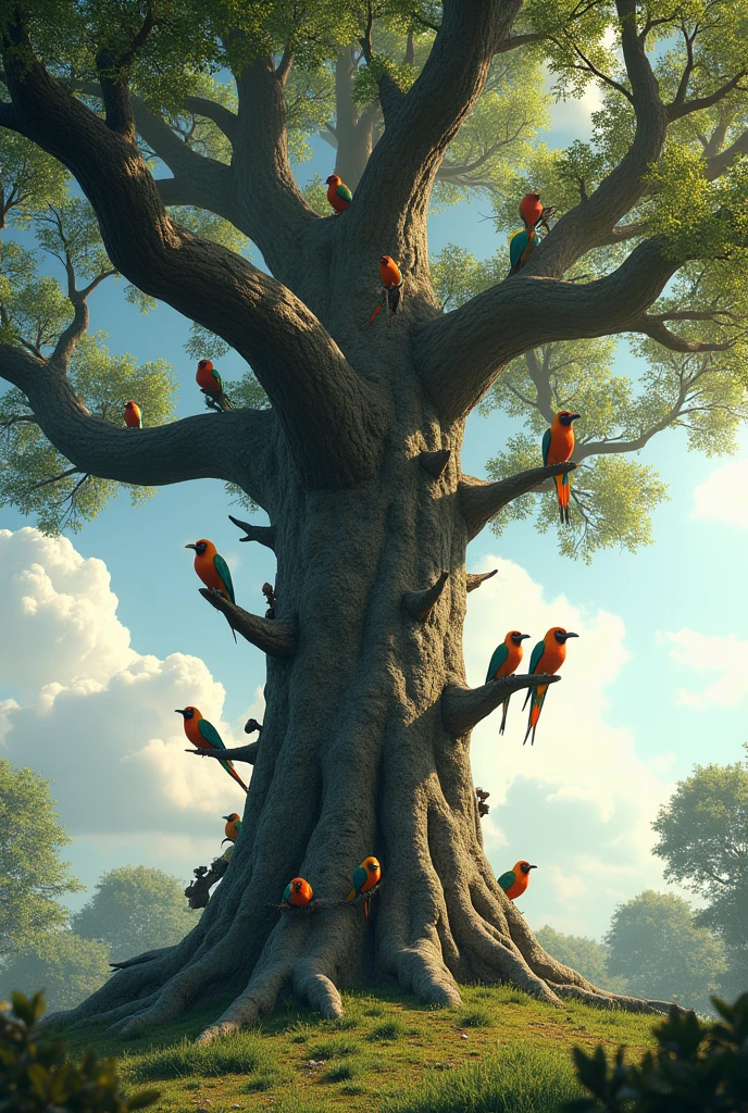 Amazing tree with birds