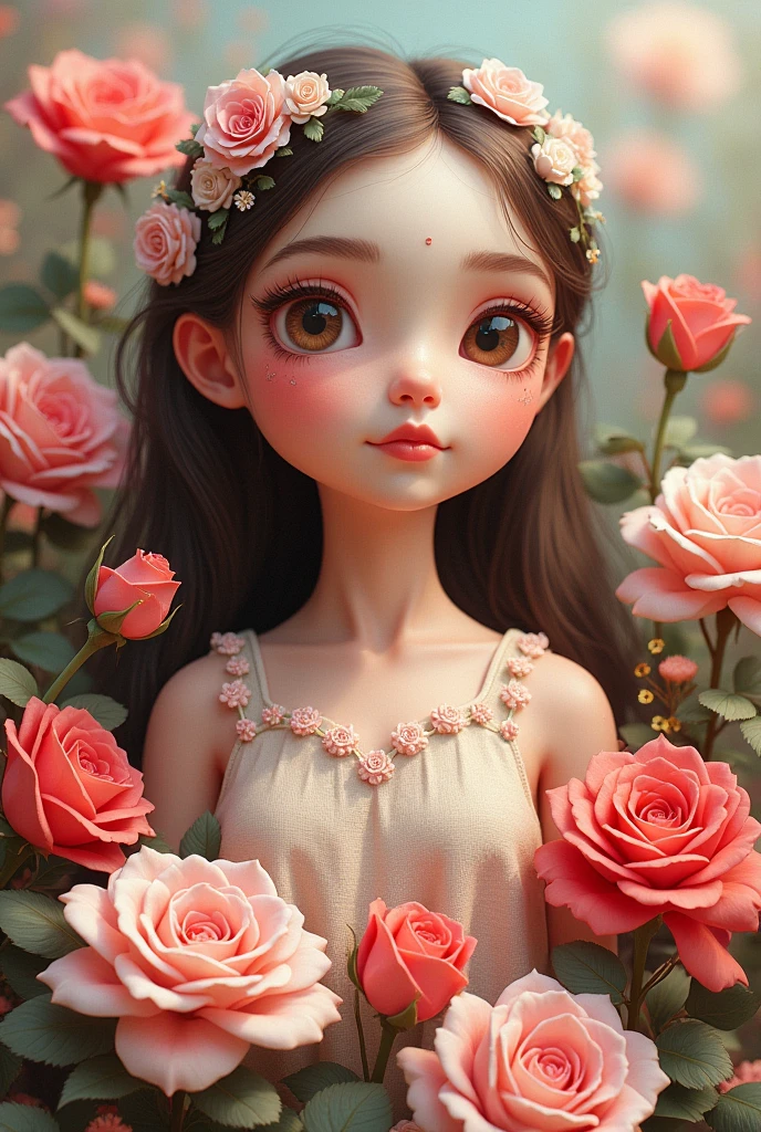 Stitch with roses and name " Elodie "