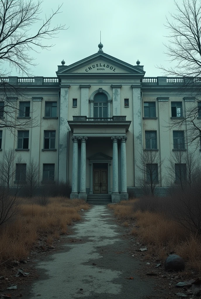 An image of a school building in Chernobyl