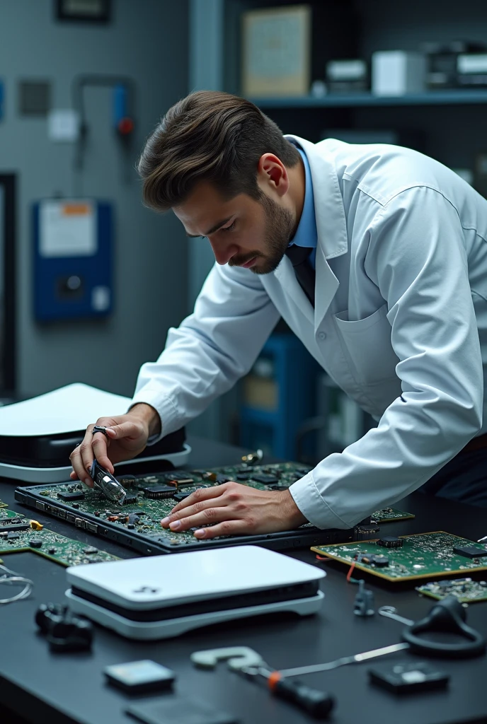 PlayStation 5 repair engineer with everything