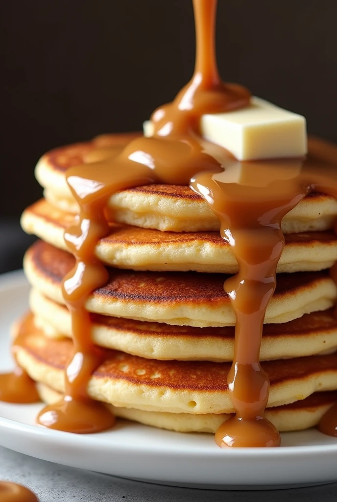 biscoff flavored pancake. Pancakes with biscoff filling inside. With flowing biscoff inside