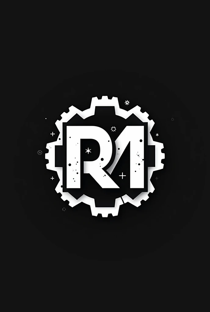 RN logo that is black and white, related to mechanical engineering with mechanical tools in background 