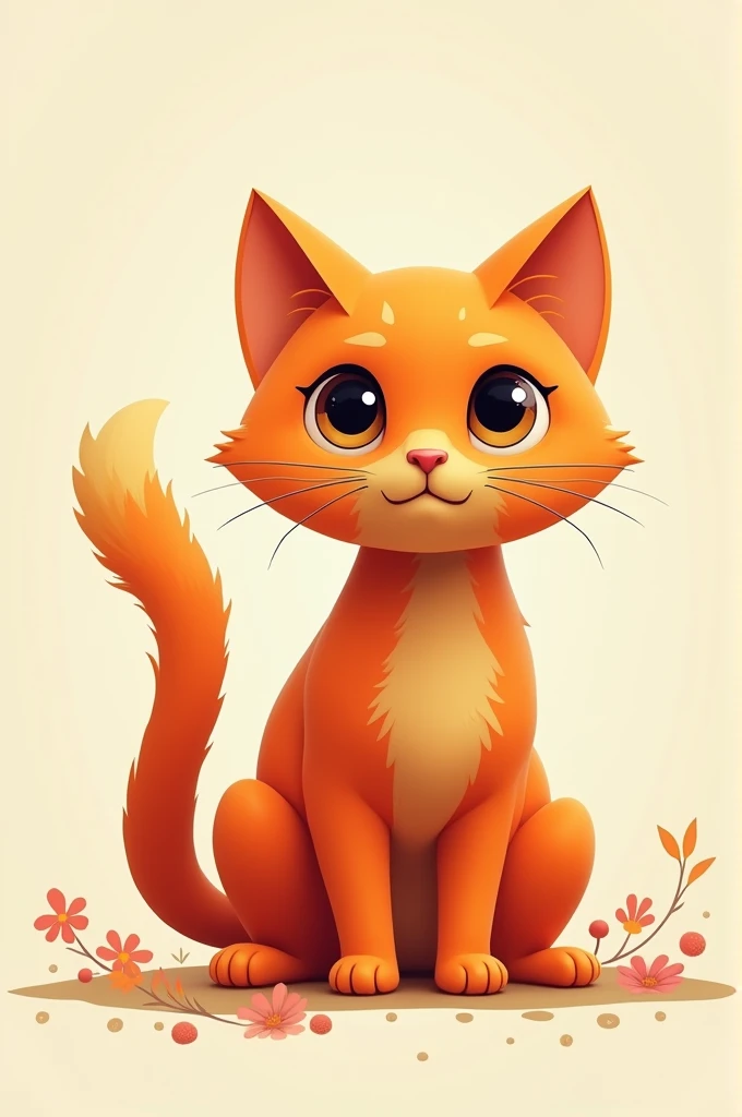 Un petit chat roux dans un style de dés