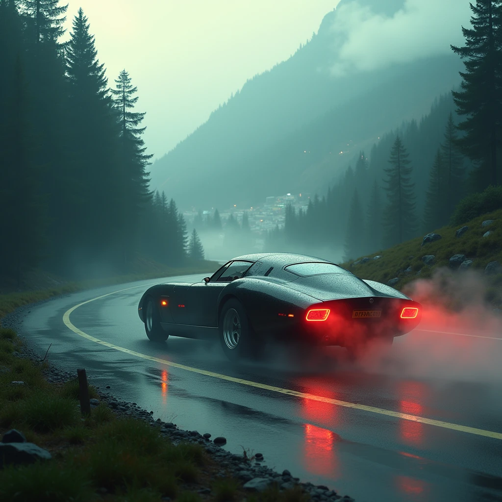 Intricate details, ( real photograph),
Cinema Lighting，Cyberpunk forest，mountain，
Soft colors，Dust and smoke are red from the taillights，Legend，Cityscape，space，car，No humans，scenery，side view, Front Quarter, Liberty
gulf coast，Battle of Metropolitan Expressway，Tokyo，Metropolitan Expressway，Suso Furiel