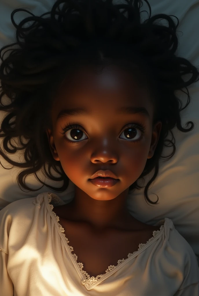 Beautiful girl slightly black  slave　((in bed))