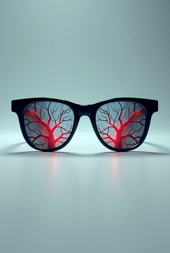 Vein vision glasses with veins on lenses. No person