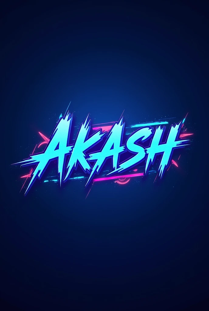 Akash name unique logo for side pubg gamer blue