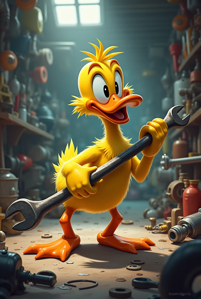 Donul duck
holding wrech