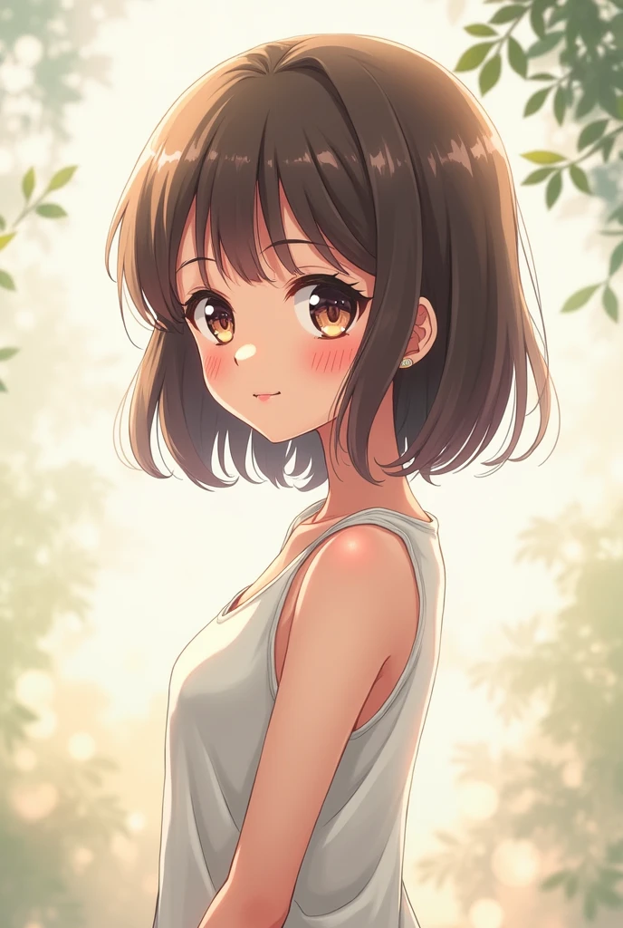 Anime girl with small boob