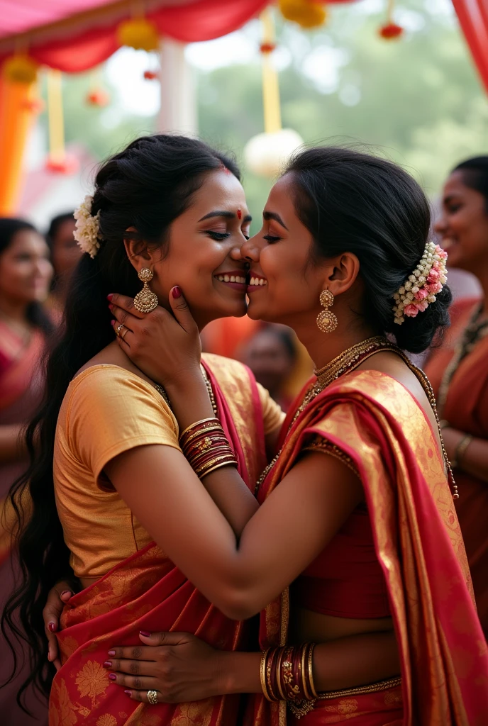 50 year indian lesbian mom hard kissing lesbian daughter in wedding