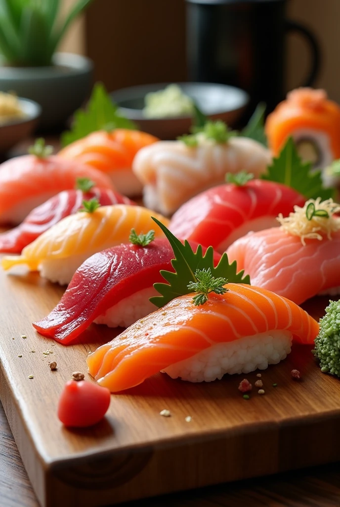 A table filled with sushi
