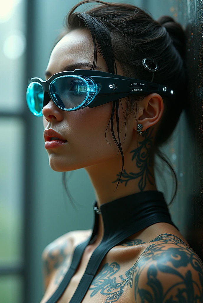 Cyber girlfriend tattoos glasses realistic 