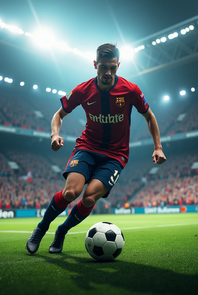 Create a captivating image for my Football content YouTube channel with a captivating and unique name for the page on it