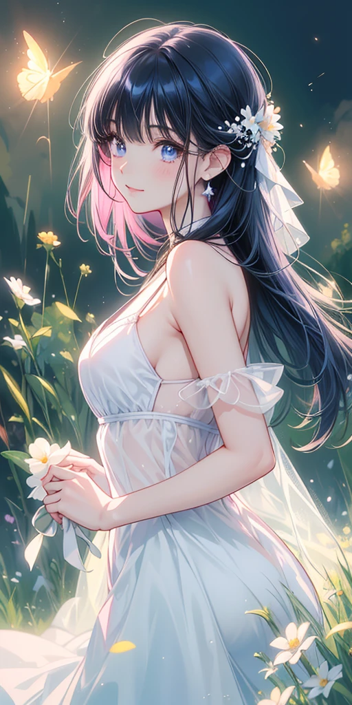 32K,超High resolution,超Highest quality,masterpiece,Hyperrealistic,〜20-year-old female,Full body photo,Full body angle,Whole Body Ezbian,Surreal,Very detailed:1.3,Ultra-realistic:3.0,masterpiece,Detailed eyes,Detailed skin,Detailed face,Shiny skin,Detailed Hair,White skin,Perfect lighting,Glossy Lips,wallpaper,京都animeーション, animeカラーリング ,Produced by Sunrise,BANDAI NAMCO,Klein Lake,Gundam SEED,In 2011〜2024 Era \(style\),ラクス・クラインmasterpiece, Highest quality, High resolution, anime, Lacus 1, One girl, alone, Pink Hair, Straight hair, hair ornaments, White sleeves, blue eyes, White Dress, Purple Skirt, Long skirt,Dress,Swimsuit,Yukata, Very long hair, Bare shoulders, Large Breasts, smile, Gundam SEED, In the water lake,retro artstyle,Starry Skyの下,The fireworks are blooming,Great quality, Unbelievably absurd, Very detailed, 2.5D, delicate and dynamic, church, Brightly colored stained glass, Small faint lights and flying fireflies, night, Starry Sky, milky way, nebula, shooting star, Flowers, bird, Wind and Moon, Very delicate facial expressions, Delicate eye depiction, Upper body close-up, erotic, Only sexy women, Healthy body shape, bride, Large, firm, swaying bust, Colorful Tiaras, Long wedding dress with complex structure, Colorful long wedding dresses, See-through long ruffle wedding dress, Extra long cape from head