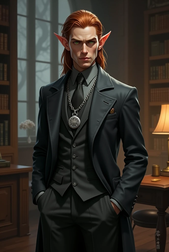 Male Elf Detective RPG Character 