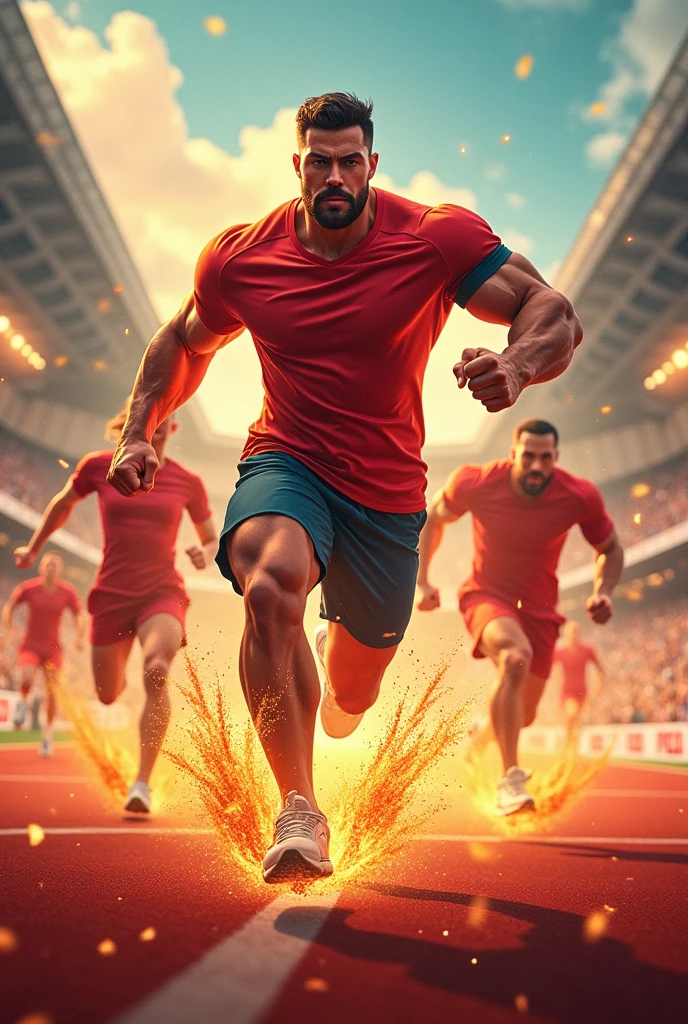 make advertisements for beverage products with animated images that make the body strong strongggggg