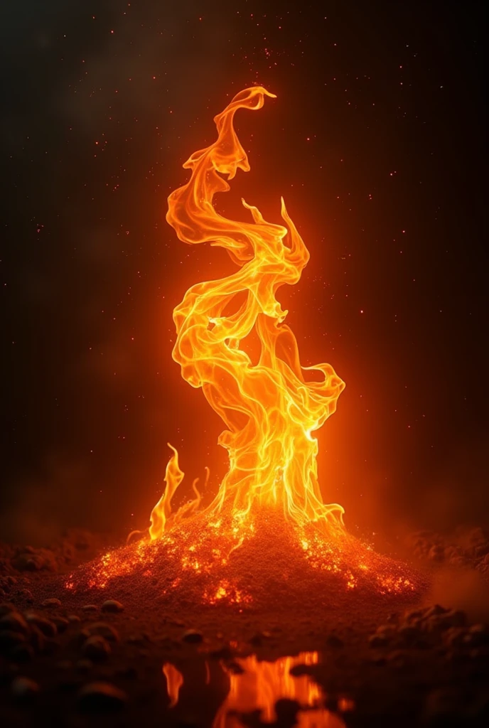 Black background with orange and reddish fire 