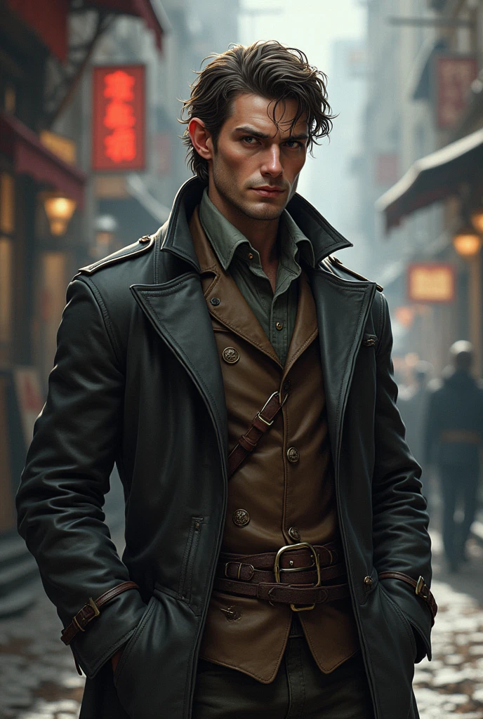 Male Half-Elf Detective RPG Character
