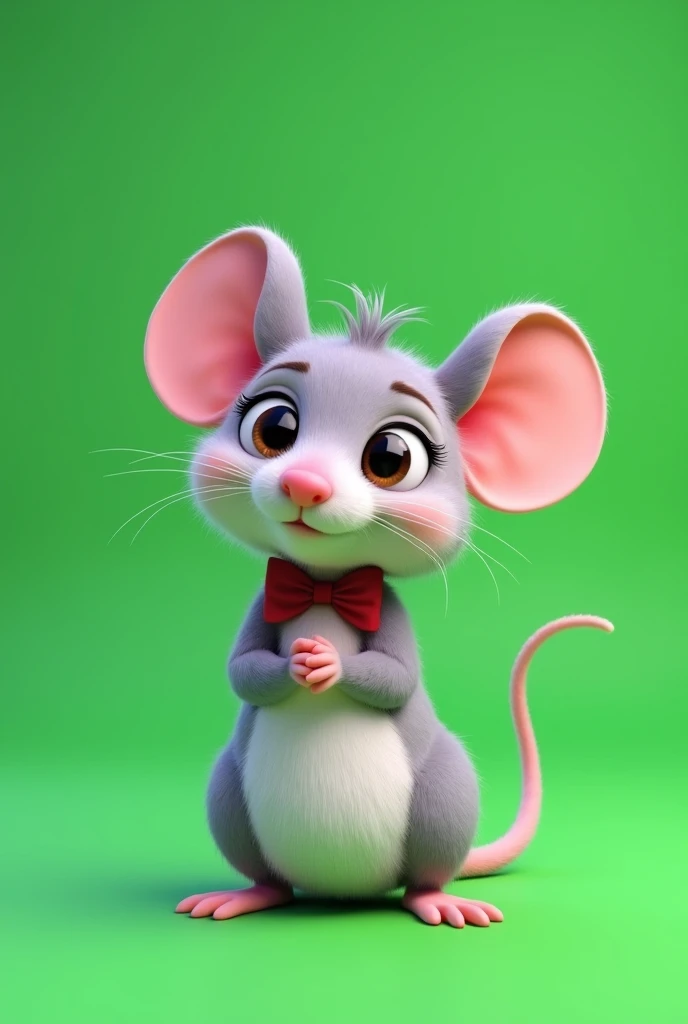 Cute mouse with green screen 