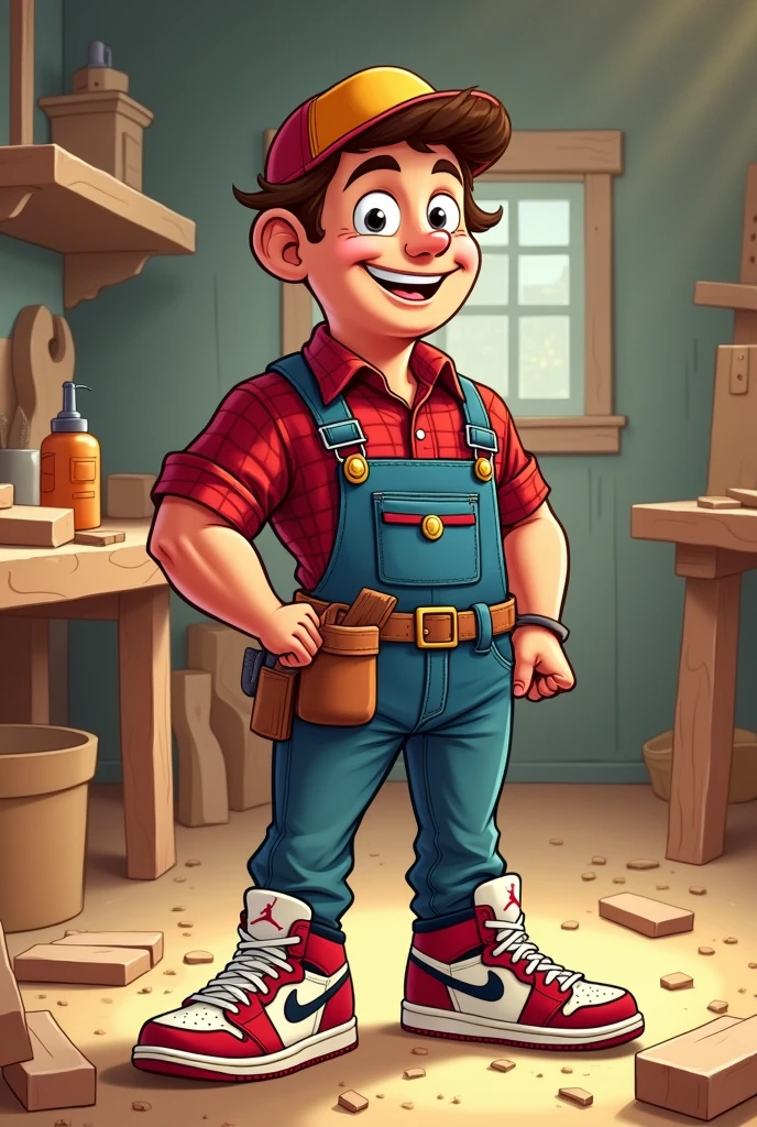 CARTOON CARPENTER WEARING JORDAN SNEAKER