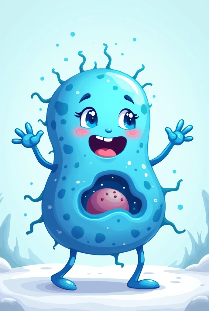 create a blue cell cartoon style drawing style