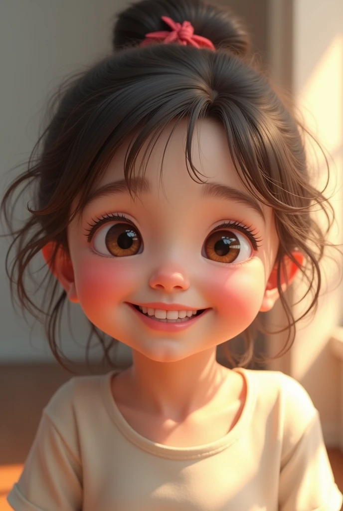 (photorealism 1.2) A cute  and girl with a cute smile 