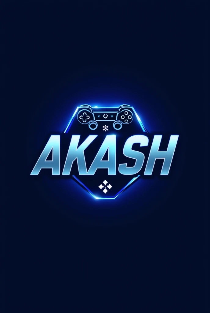 Akash name unique logo for side pubg gamers blue 