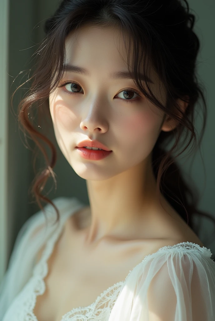 A very beautiful girl with unreal beauty who combines Korean and Western looks.