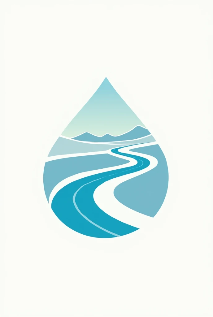 A water refilling station logo with an long road