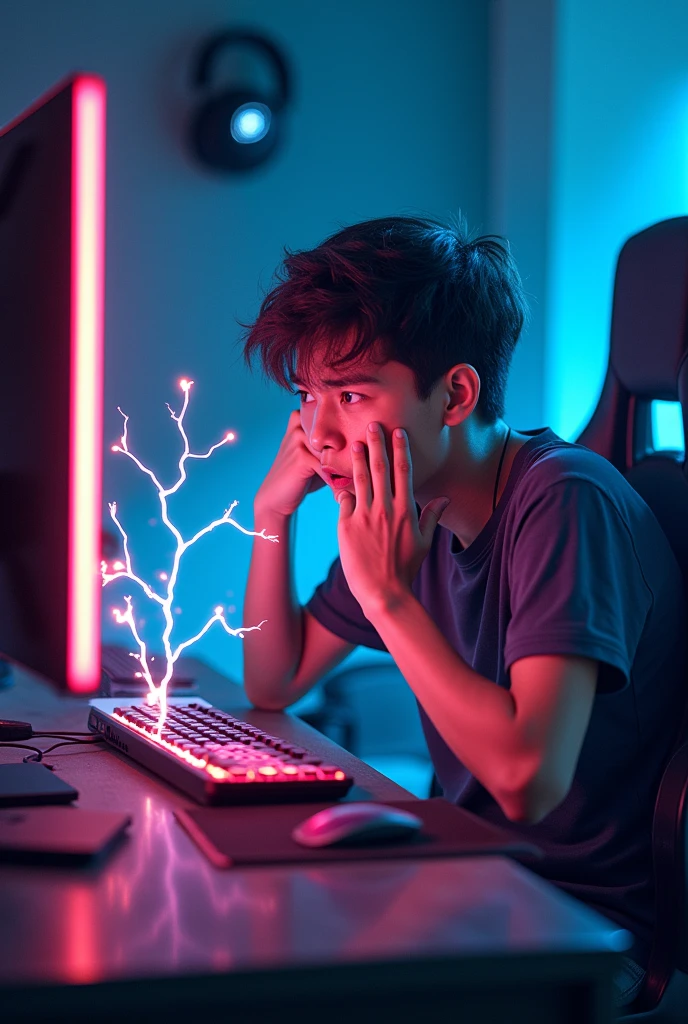 getting electric shock playing on the gaming computer