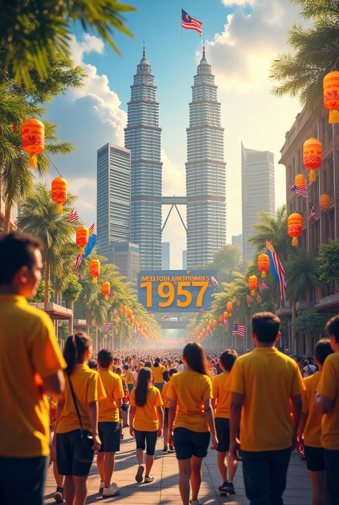 Malaysia independence day with number 1957